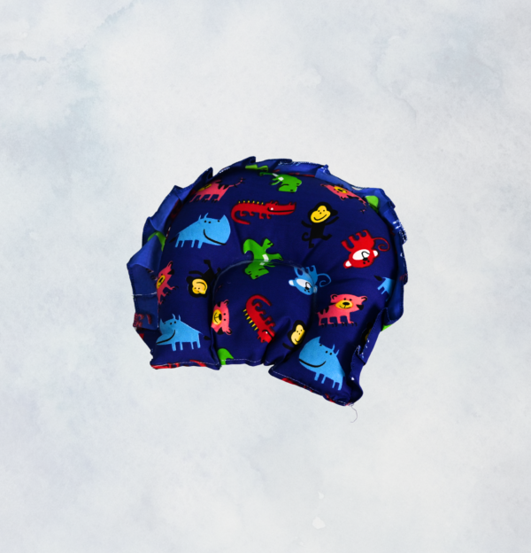 Adorable Elephant-Shaped Baby Pillow with Animal Print and Mustard Pillow