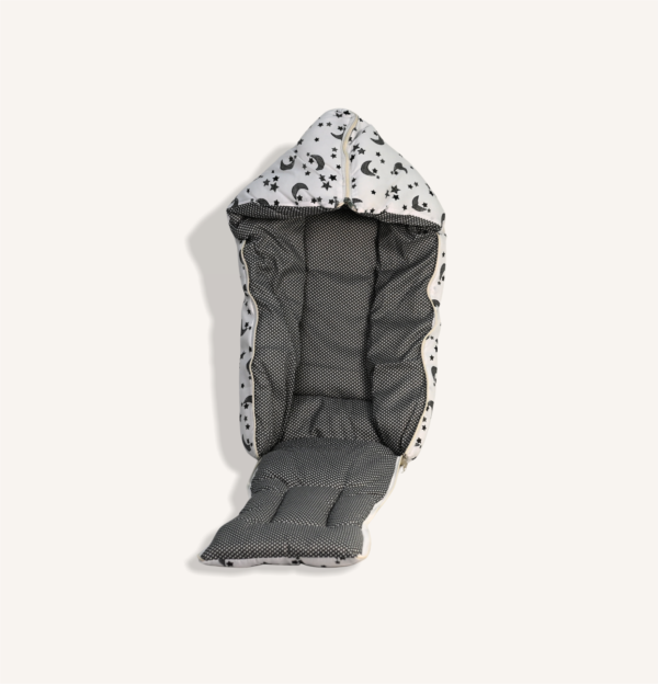 Moon and Stars Baby Sleeping Bag with Cozy Hood and Zipper Closure