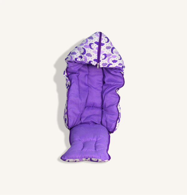 Purple Baby Sleeping Bag with Moon and Cloud Print
